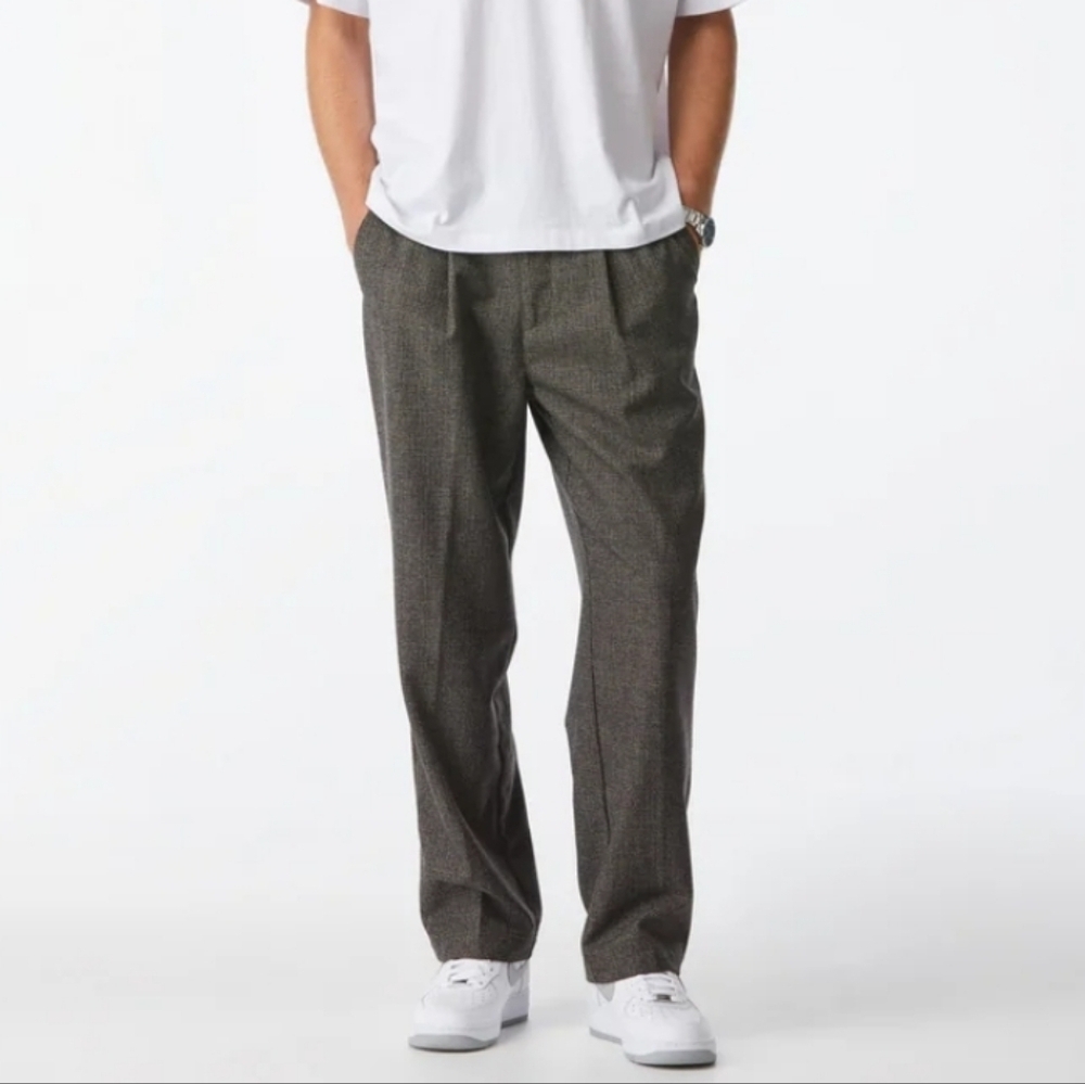 I Love Ugly Slim Kobe Brown Check Wool     Pants  Tall Size L NwT.